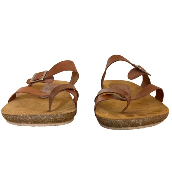 YOKONO Women’s Brown Strappy Leather Flat Sandals Slides Made in Spain 8 - Picture 2 of 8